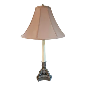 Ethan Allen Bronze Candlestick Buffet Table Lamp