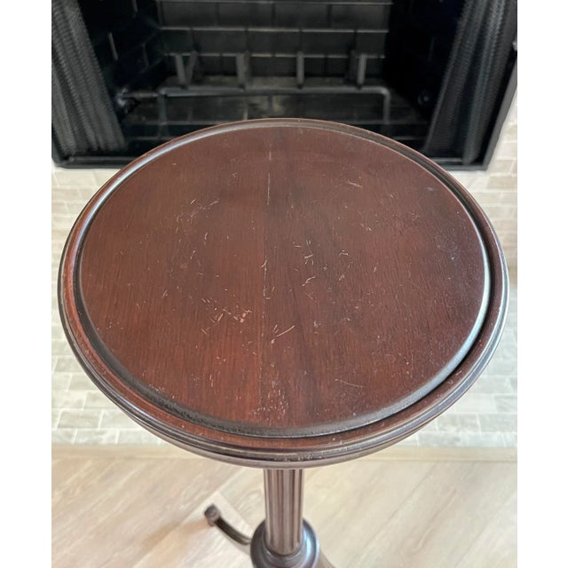 Tall 19th Century English Georgian Gothic Mahogany Candle Stands - a Pair For Sale - Image 9 of 12