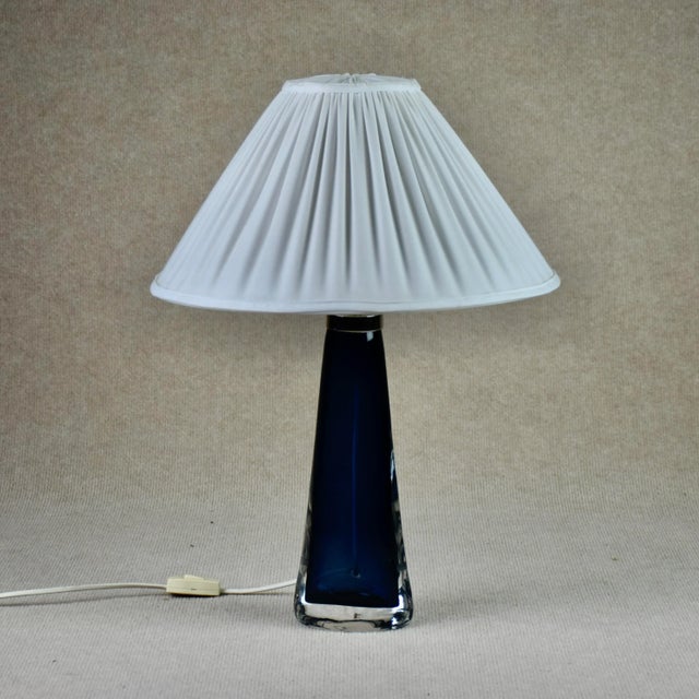 Blue Table Lamp by Carl Fagerlund for Orrefors, Sweden, 1960s For Sale - Image 8 of 8