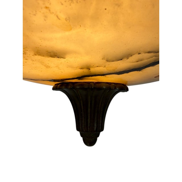 Art Deco French Alabaster Chandelier, 1930s For Sale - Image 12 of 17