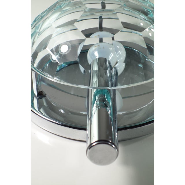 Pia Guidetti Crippa Italian Crystal Facetted Chrome Wall Lamps by Pia Guidetti Crippa for Lumi, 1960s, Set of 3 For Sale - Image 4 of 15