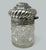 Silver Antique Sterling Silver Jar Centerpiece Mappin Webb Hand Cut Led Crystal Glass For Sale - Image 8 of 9