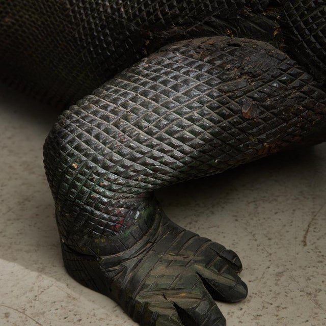 Vintage Wooden Varanus Sculpture For Sale - Image 15 of 17