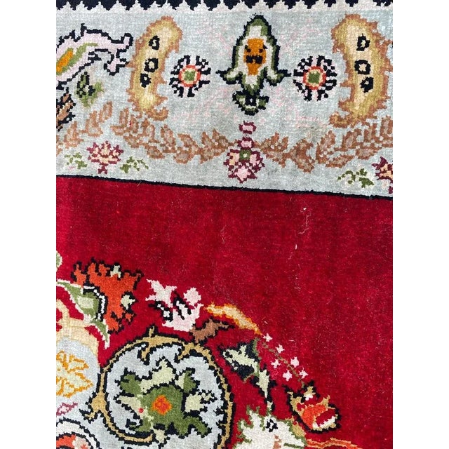 Small Vintage Silk Turkish Rug For Sale - Image 9 of 15