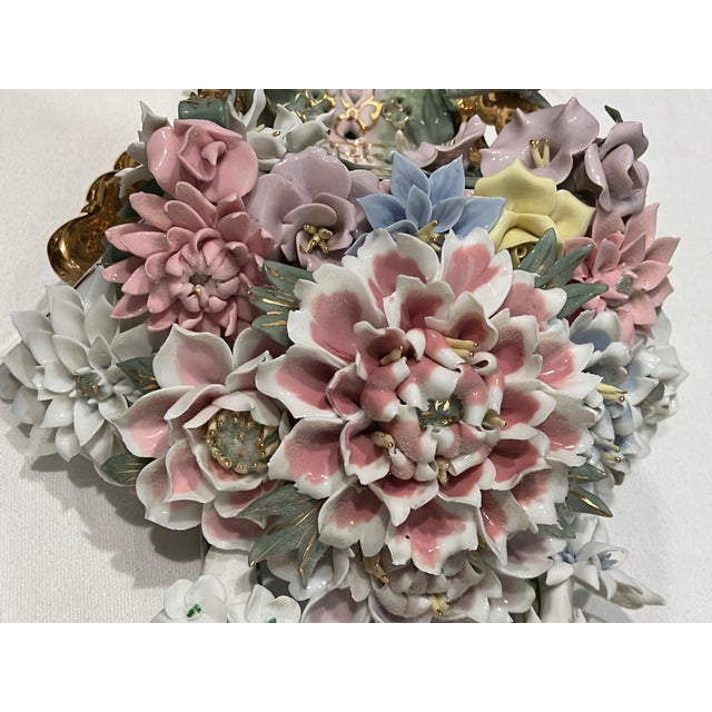 Antique Capodimonte Flower Basket Wall Art For Sale - Image 10 of 11
