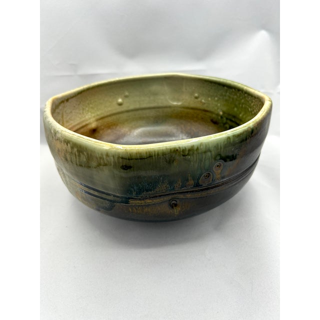 Green Studio Pottery Bowl With Wood Ash Glaze, by Craig Easter (1953–2016) For Sale - Image 8 of 12