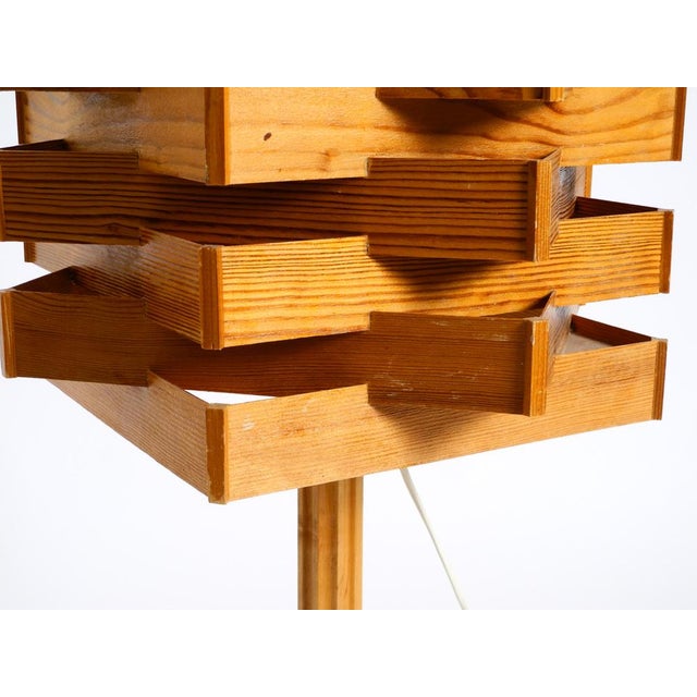 Large Scandinavian Pine Veneer Floor or Table Lamp, 1960s For Sale - Image 9 of 18