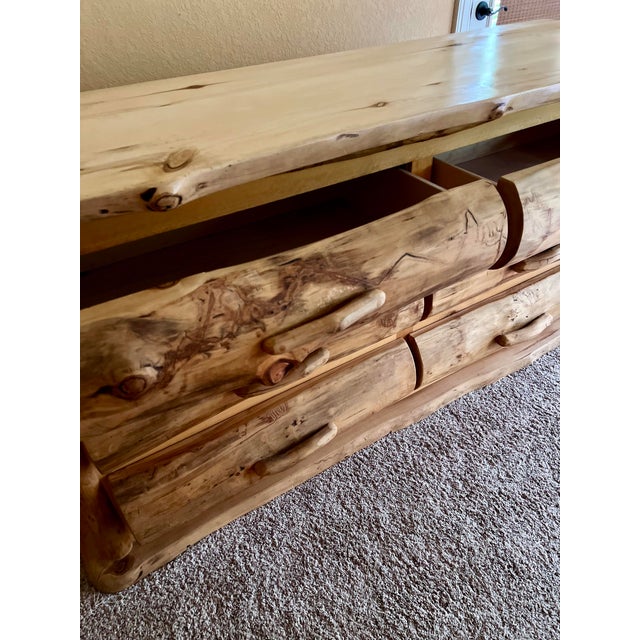 Farmhouse Rustic Aspen Log Dresser For Sale - Image 3 of 9