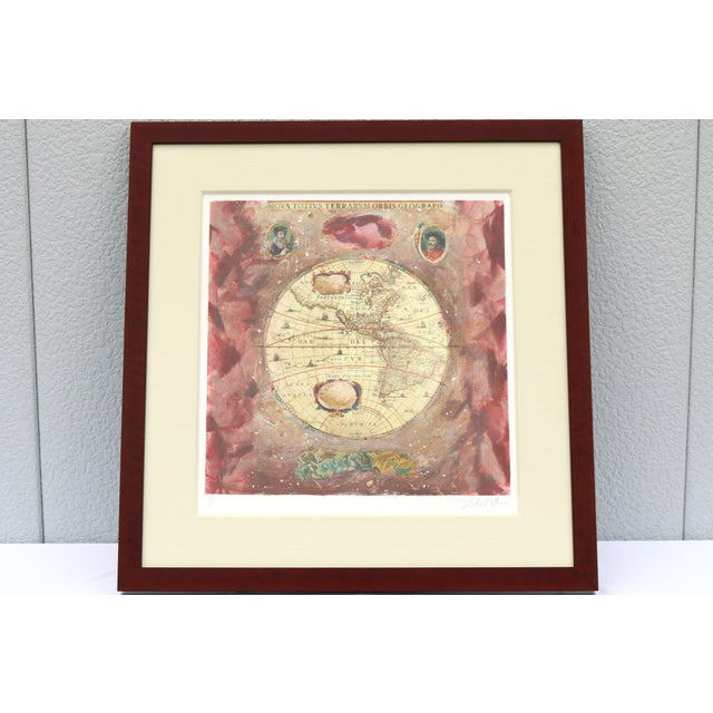 Contemporary Starlie Sokol Hohne Untitled Globe Mixed Media Monoprint Artwork One-of-a-Kind For Sale - Image 3 of 18