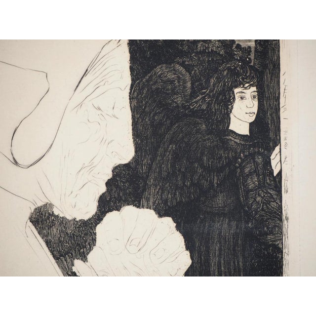 Jean Vyboud, Breton Woman in Prayer, Original Signed Etching For Sale - Image 6 of 8