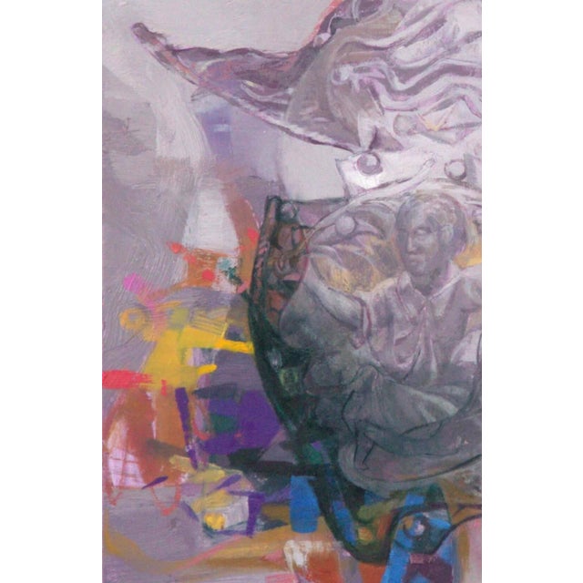 Kaleidoscope by Elena Burykina | Oil on panel Abstract helmet with intricate designs and colors. For Sale - Image 4 of 5
