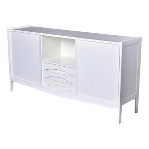 Mid-Century Scandinavian Credenza in White Lacquer