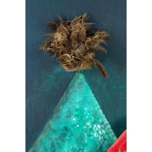 Mixed media on canvas applied on wooden panel. Realized in the late 1960s. Very good condition. This piece is attributed...