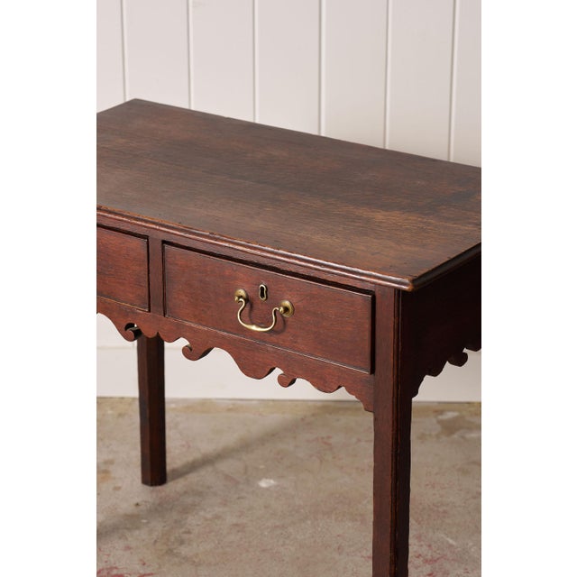Wood 18th Century Two Drawer Oak Lowboy For Sale - Image 7 of 12
