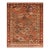 1880s Red Rust Geometric Tribal Antique W. Persian Kurdish Rug 4'6" X 5'4" Handknotted Wool Carpet For Sale