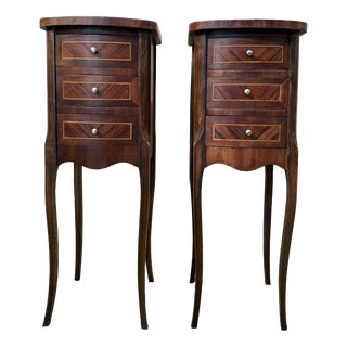 Louis XV Marquetry Bedside Tables, 1950s, Set of 2 For Sale