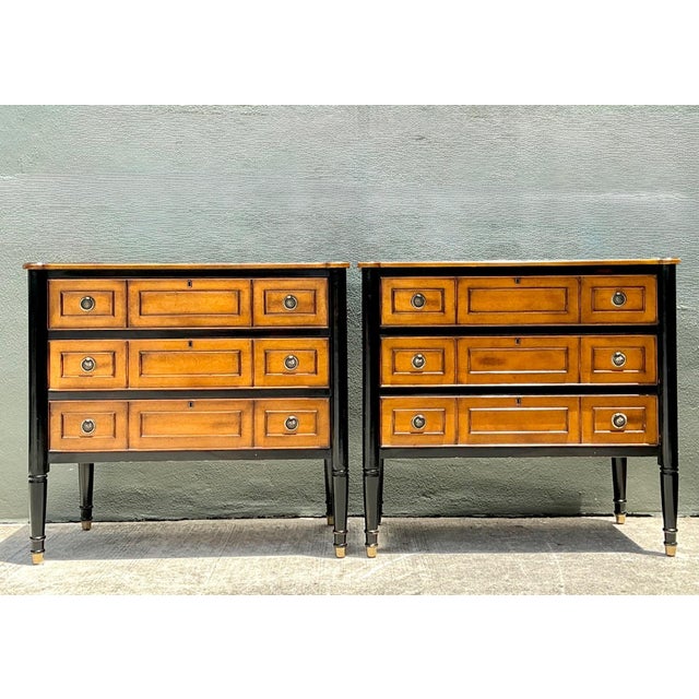 Neoclassical Two-Tone Ebonized Wood Dressers – A Pair For Sale - Image 11 of 17