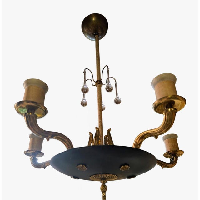 Metal Vintage Chandelier by Paavo Tynell for Oy Taito Ab, 1930s For Sale - Image 7 of 18