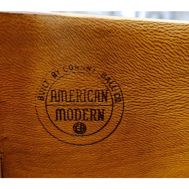 Russel Wright Solid Maple Art Deco Round Pulls 4 Deep Drawers High Chest Dresser For Sale - Image 6 of 13