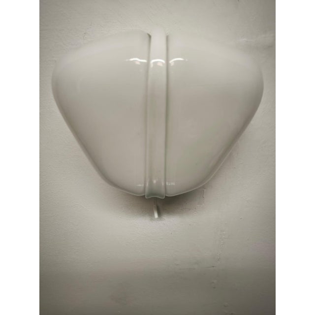 1950s Ceramic and Glass Wall Lamp with Double Light and Pull Cord Ignition, 1950s For Sale - Image 5 of 13