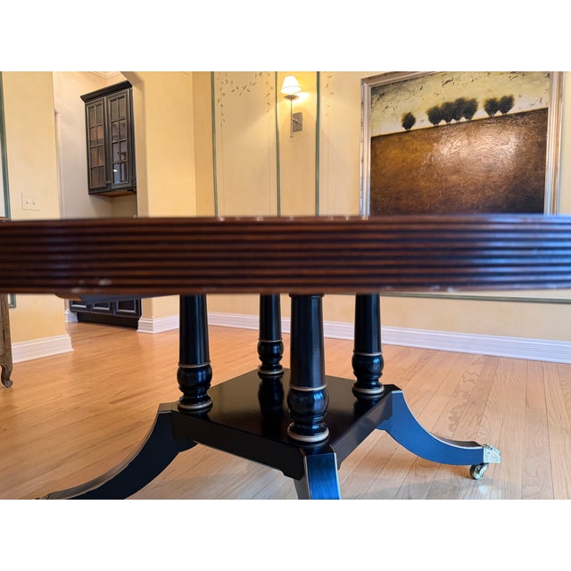 Trosby England Sheraton Style Handmade 72” Round Dining Table For Sale - Image 10 of 15