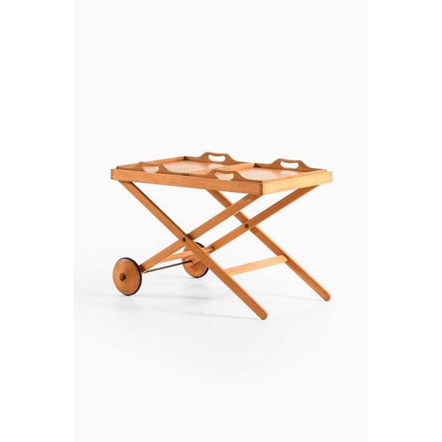 Tapio Wirkkala Scandinavian Modern Trolley in Beech attributed to Tapio Wirkkala & Aulis Leinonen, 1950s For Sale - Image 4 of 7