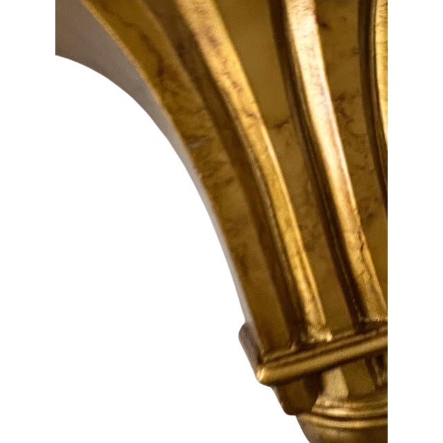 Vintage Regency Style Fluted Gilt Wall Bracket Shelf - A Pair For Sale - Image 4 of 6