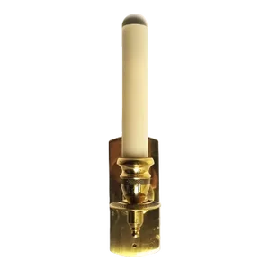 1980s Brass Wall Sconce With Faux Candle