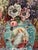 Elaborate antique-style Victorian scrapwork collage composed of layered chromolithograph cutouts, featuring a large...