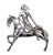 Metal Early 20th Century French Art Déco Metal Desk Tidy With Woman Horseriding, Pen Holder and a Pair of Inkwells For Sale - Image 7 of 8