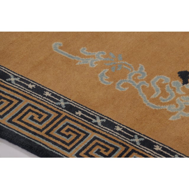 Art Deco Rug & Kilim’s Chinese Art Deco Inspired Rug, Brown With Greek Key Border For Sale - Image 3 of 8