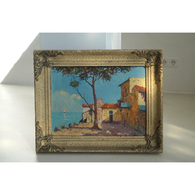Jos Van Dijk, Southern European Street Scene, 1920s, Oil Painting on Canvas For Sale - Image 13 of 13