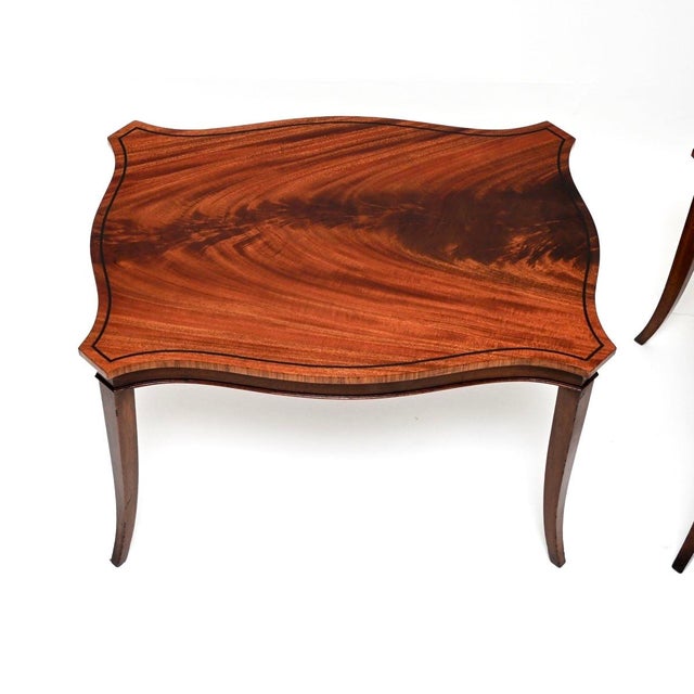 Vintage Regency Inlaid Side Tables, 1930, Set of 2 For Sale - Image 4 of 11