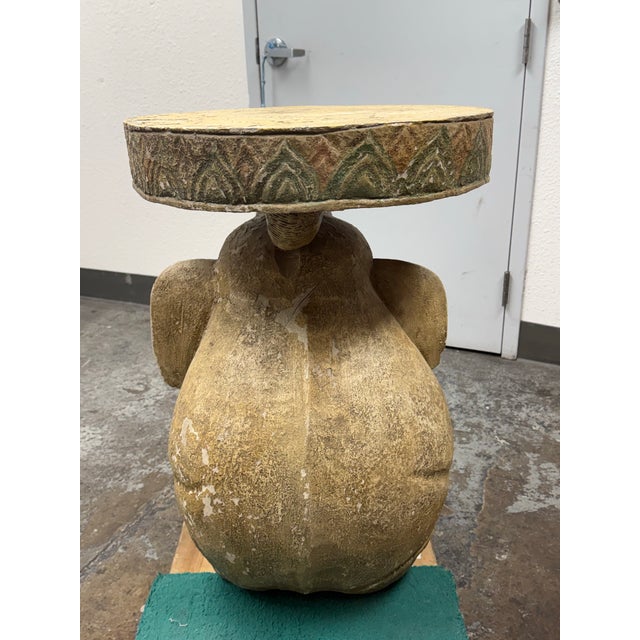 Elephant Pedestal Side Table, Vintage For Sale In San Francisco - Image 6 of 13