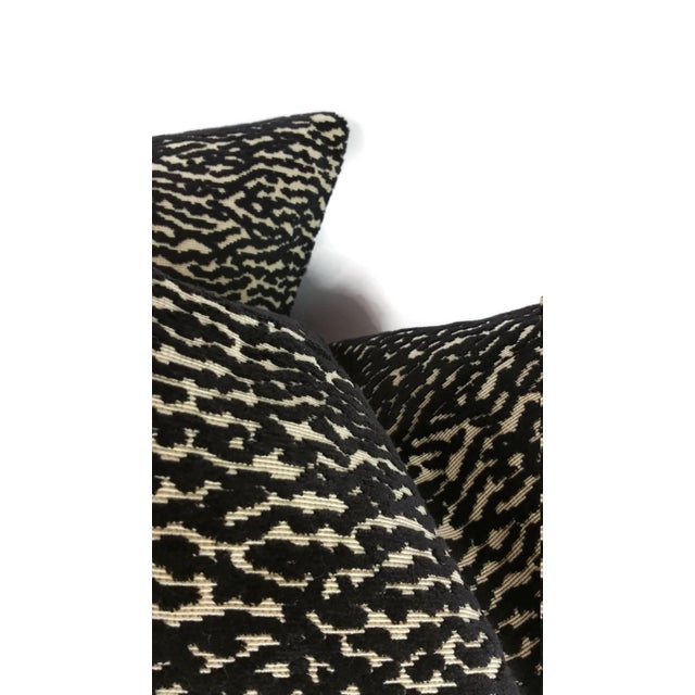 Mid-Century Modern Manuel Canovas Cowtan and Tout Zebris Black and Cream Velvet Pillow Cover - 20" X 20" For Sale - Image 3 of 5