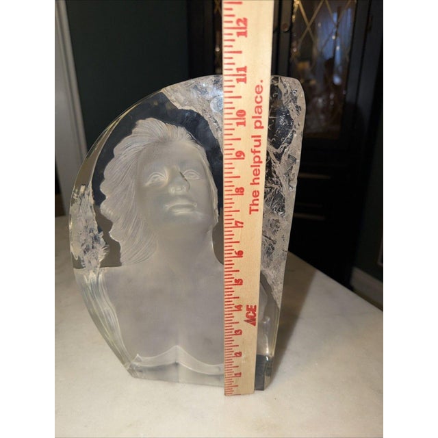 Discontinued Carlo Bronti for Design Toscano "Reflections of Romance" Clear Sculptural Bust For Sale - Image 6 of 8