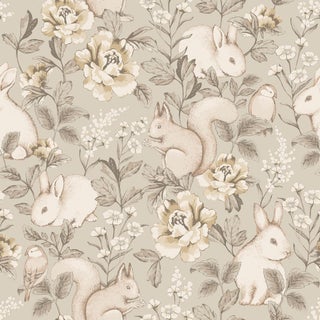 SAMPLE - Boråstapeter Magic Forest Wallpaper In Taupe For Sale