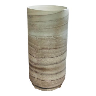 Mid-Century Modern Style Bleached Wood Ceramic Vase For Sale