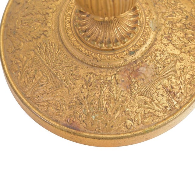 Metal Empire Candelabras in Gilt Bronze, France, Set of 2, Set of 2 For Sale - Image 7 of 9
