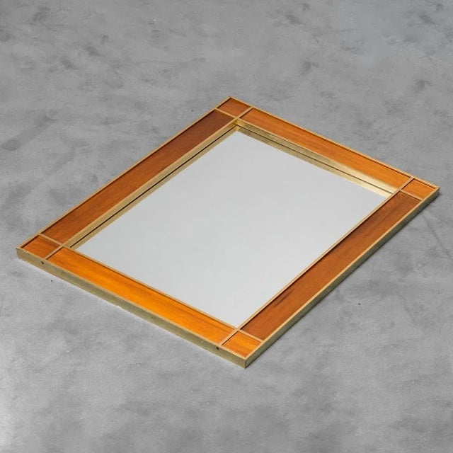 Metal Vintage Wall Mirror in Wood & Metal, 1970s For Sale - Image 7 of 7