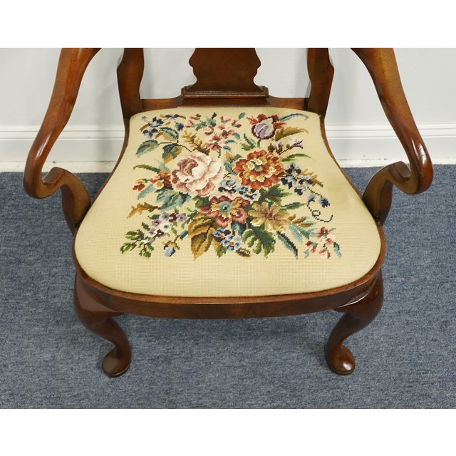 Brown Hickory Chair Solid Mahogany Traditional Style Bentwood Splat Back Dining Arm Chair For Sale - Image 8 of 9