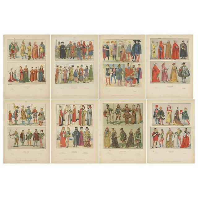 After Max Tilke, Italian Costumes, 1880, Prints, Set of 8 For Sale - Image 10 of 10