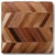 Handmade Tan Chevron Cowhide Leather Ottoman Pouf 18x18 Warm Cube For Sale In San Francisco - Image 6 of 7