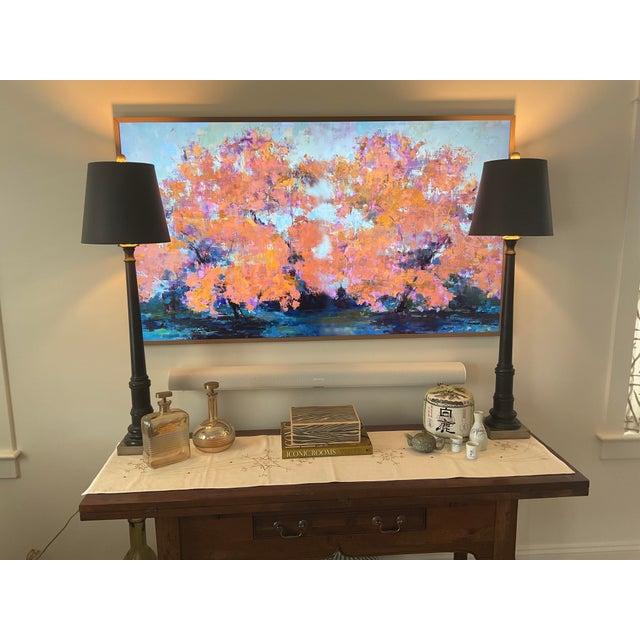 Transitional Contemporary Tall Console Lamps - a Pair For Sale - Image 3 of 12