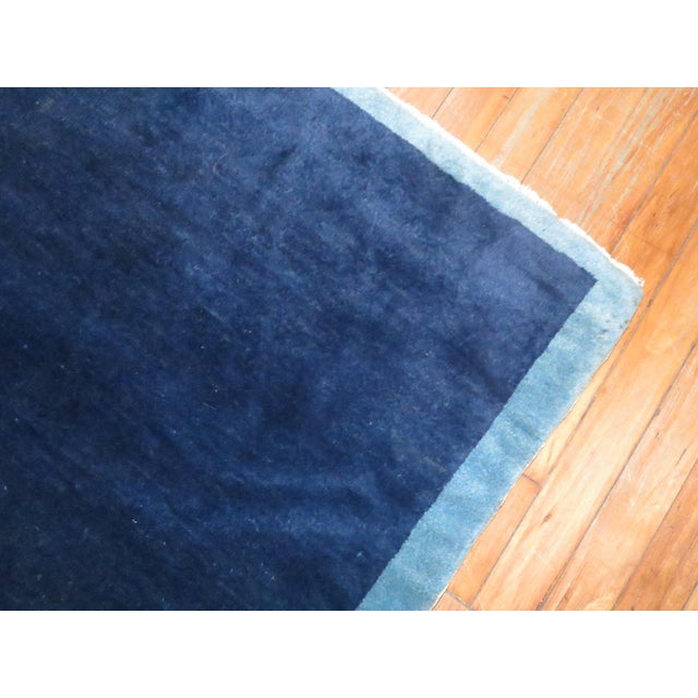 Blue Vintage Chinese Minimalist Rug For Sale In New York - Image 6 of 18