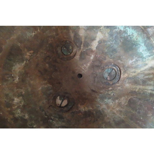 Metal Large Antique Brass Japanese Footed Dolphin Planter For Sale - Image 7 of 8