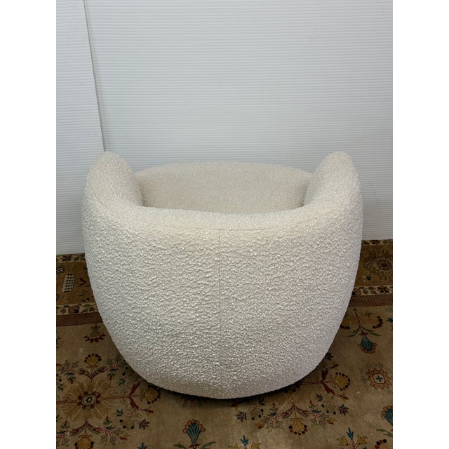 2020s Goop for Cb2 Gwyneth Swivel Chair, Ivory Boucle For Sale - Image 5 of 12