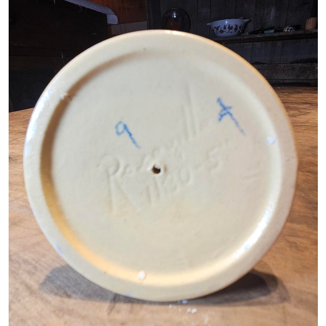 Baby Blue Roseville Poppy Design Single Candle Holder For Sale - Image 8 of 9