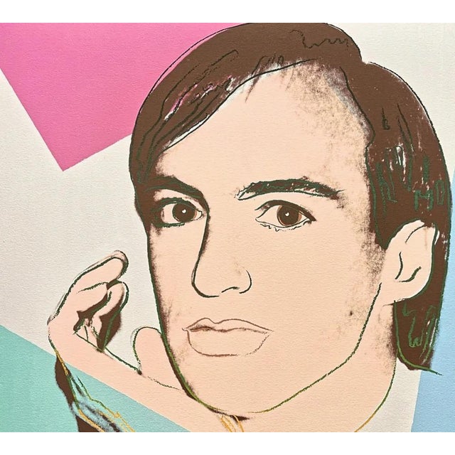 Andy Warhol (after) "Jon Gould " print, size 60 x 60 cm, plate signed bottom right, numbered with pencil on heavy paper,...