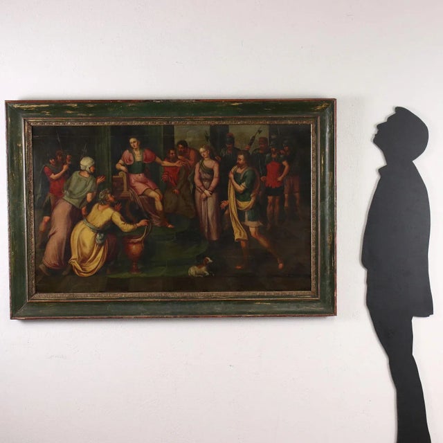 Oil on panel. North European school of the seventeenth century.The scene depicts an episode in the life of Scipio narrated...